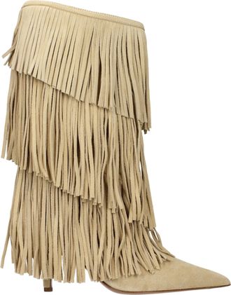 PARIS TEXAS Beige Leather Womens Boots