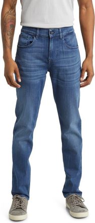 7 For All Mankind Luxe Performance Plus Slimmy Taper Jeans in Mid Blue at Nordstrom, Size 29