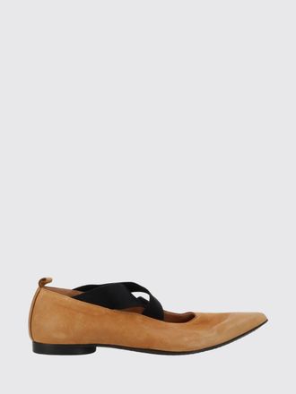 Uma Wang Mary Jane Ballet Flats in Aged Leather with Almond Toe