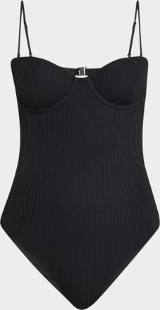 Onia Belle Ribbed One-Piece Swimsuit