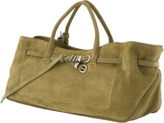 Marge Sherwood Womens Grandma Used Bag - Margesherwood Leather Khaki Cowhide Handbags-Purses