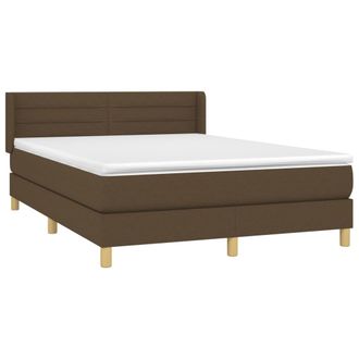 vidaXL Vidaxl - Cama Box Spring Con Colch&oacute;n Tela Marr&oacute;n Oscuro 140x190 Cm