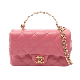 Chanel Pre-owned Vintage Shoulder Bag - Dames - Pre-owned - Roze - Maat: ONE Size Leer