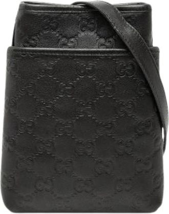 Gucci Pre-owned Crossbody Bag - Dames - Vintage Schoudertas - Zwart - ONE Size - Leer - Vintage