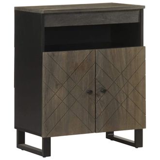 vidaXL Aparador Negro 60x33x75 Cm Madera Maciza Mango Vidaxl
