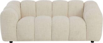 VENTE-UNIQUE.COM Sof&aacute; fijo poli&eacute;ster 2 plazas beige 189x96cm
