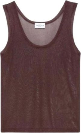 Marella Tops > Mouwloze Tops - Dames - Tops zonder mouwen - Bruin - M - Tops