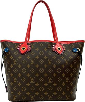 Louis Vuitton Brown Red Color Leather Pvc Handbag Pouch Tote Bag (Pre-Owned)