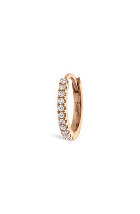Maria Tash Diamond Eternity Single Hoop Earring in 18K Rose Gold/Diamond at Nordstrom, Size 8 Mm