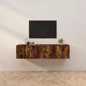 Berkfield Home Wall-mounted TV Cabinets 2 pcs Smoked Oak 80x34.5x40 cm in Brown