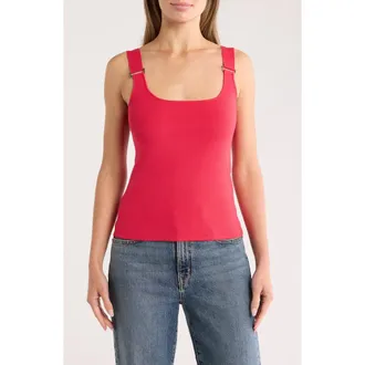 T Tahari Square Neck Rib Sleeveless Sweater in Garden Bloom at Nordstrom Rack, Size X-Small