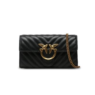 Pinko Pinko, Dames, Tassen, Zwart, Maat: ONE Size Leer