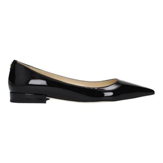 Jimmy Choo London Alvena Flat - Dames - Schoenen - Zwart - Maat: 37 1/2 EU Leer