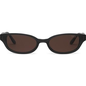 DEZI Gia Rectangular Gradient Sunglasses in Gia Black /Brown at Nordstrom