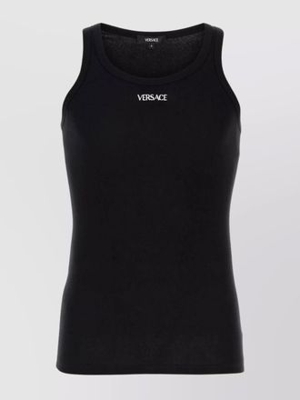 Versace ribbed cotton tank top
