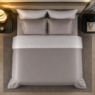 Dmora Funda N&oacute;rdica De Matrimonio Ropasato, Incluye Funda De Almohada, En Percal, Lavable A M&aacute;quina, 260x200 Cm Gris