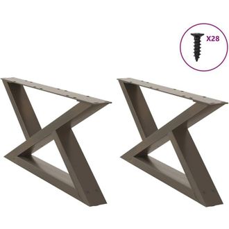 vidaXL Vidaxl - Patas Para Mesa De Centro (2 Unidades, Acero Natural, 70 X 30-31,3 Cm)