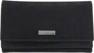 Gucci Pre-owned Canvas Portemonnee - Dames - Vintage Accessoires - Zwart - ONE Size - Vintage