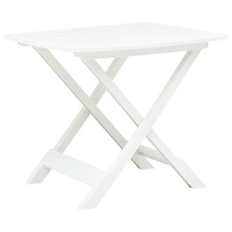 vidaXL Mesa De Jard&iacute;n Plegable De Pl&aacute;stico Blanco 79x72x70 Cm Vidaxl