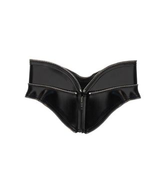 Alexander McQueen Black Solid Corset Zip Belt