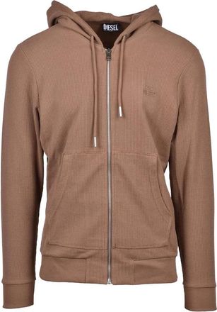 Diesel Zip Hoodie Sweatshirt - Brown