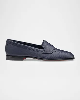 Santoni Marlene Leather Penny Loafers