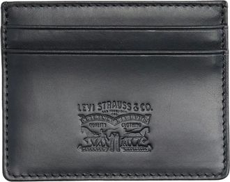 Levi's Leren Kaarthouder - Heren - Accessoires - Zwart - Maat: ONE Size Leer