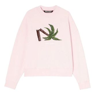 Palm Angels SS22 Broken Palm Crew Pink Green PMBA026S22FLE0133055