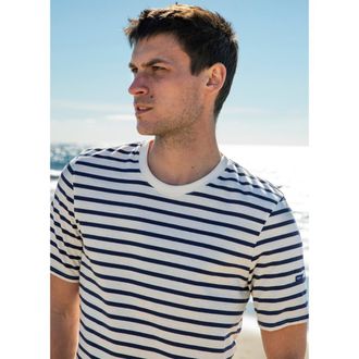 Saint James PLOUIDER - Breton Crew Neck T-Shirt in Ecru/navy at Nordstrom, Size Xxx-Large Eu