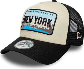 New Era Mens Trucker Cap 9forty A-Frame Licence Plate Black Hat