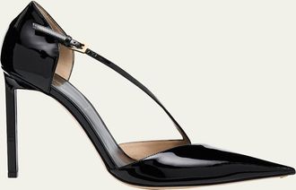 Tom Ford 100mm Queen Anne Patent Leather Pumps