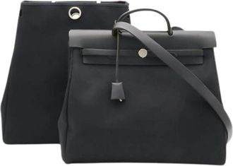 Herm&egrave;s Pre-owned Her Bag Handtas- Schoudertas - Dames - Vintage Handtas - Zwart - ONE Size - Leer - Vintage