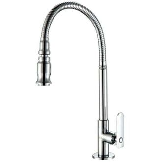 OEM Grifo De Acero Inoxidable Para Cocina Y Jard&iacute;n Con Ca&ntilde;o Giratorio De 360 Grados Y Rociador Extra&iacute;ble, Para Fregadero, Lavadero, Solo Agua Fr&iacute;a, Acabad