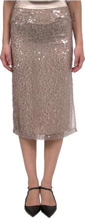 PESERICO Midi Rok - Dames - Midirokken - Beige - XS - Rokken