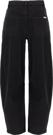 Self Portrait Black Barrel Leg Jeans - Black