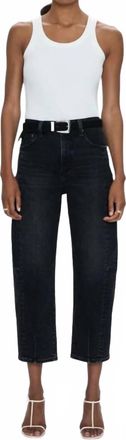 Pistola Denim Eli High Rise Arched Leg Jeans In Dark Midnight