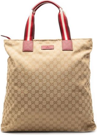 Gucci Pre-owned Gucci GG Canvas Web Vertical Tote 131233 002404