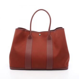 Herm&egrave;s Bordeaux Handbag Tote Bag (Pre-Owned)