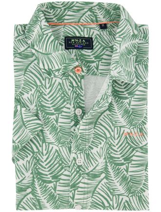 N-Z-A- NEW ZEALAND AUCKLAND Overhemd New Zealand groen casual met print