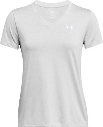 Under Armour T-shirt met gedraaide V-hals en losse pasvorm voor dames (Grijs halo)