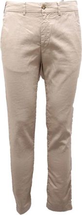 Cruna Linnen blend broek- gemaakt in Itali&euml; - Heren - Chinos - Beige - S - Linnen - Broeken