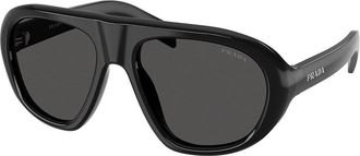 Prada PR C05SF Asian Fit 16K08Z Womens Sunglasses Black Size 56