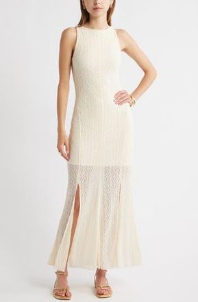 Open Edit Sleeveless Lace Maxi Dress in Ivory Dove at Nordstrom Rack, Size X-Small