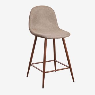 Sklum Sklum - Pack De 4 Taburetes Altos Glamm Gris Topo Madera Oscura