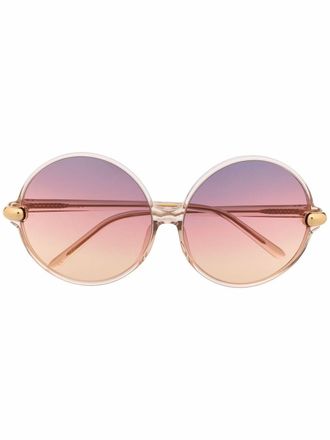 Linda Farrow gradient round-frame sunglasses - Neutrals