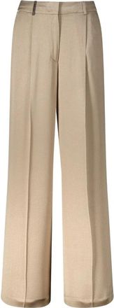 PESERICO Wide Broeken - Dames - Wijde Broeken - Beige - M - Broeken