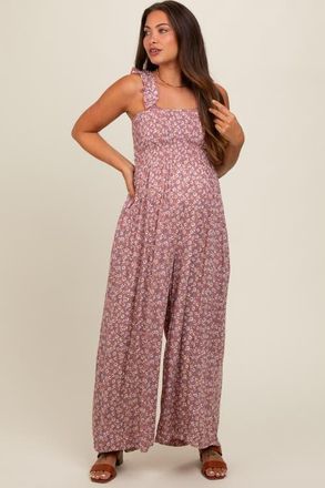 Pinkblush Floral Flowy Jumpsuit in Mauve at Nordstrom, Size Small