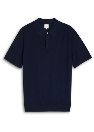 Paul Smith Logo-embroidered Fine-knit Polo Shirt - Navy - Xxl