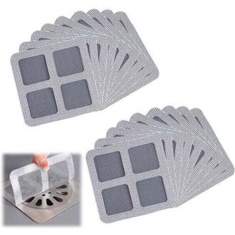OEM Paquete De 20 Filtros Desechables Para Desag&uuml;e De Ducha - Sistema Autoadhesivo Para Eliminar El Vello - Para Ba&ntilde;o, Lavadero, Ba&ntilde;era Y Cocina (10 Cm X 