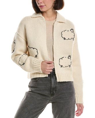 Mother The Crop Raquette Wool-Blend Cardigan